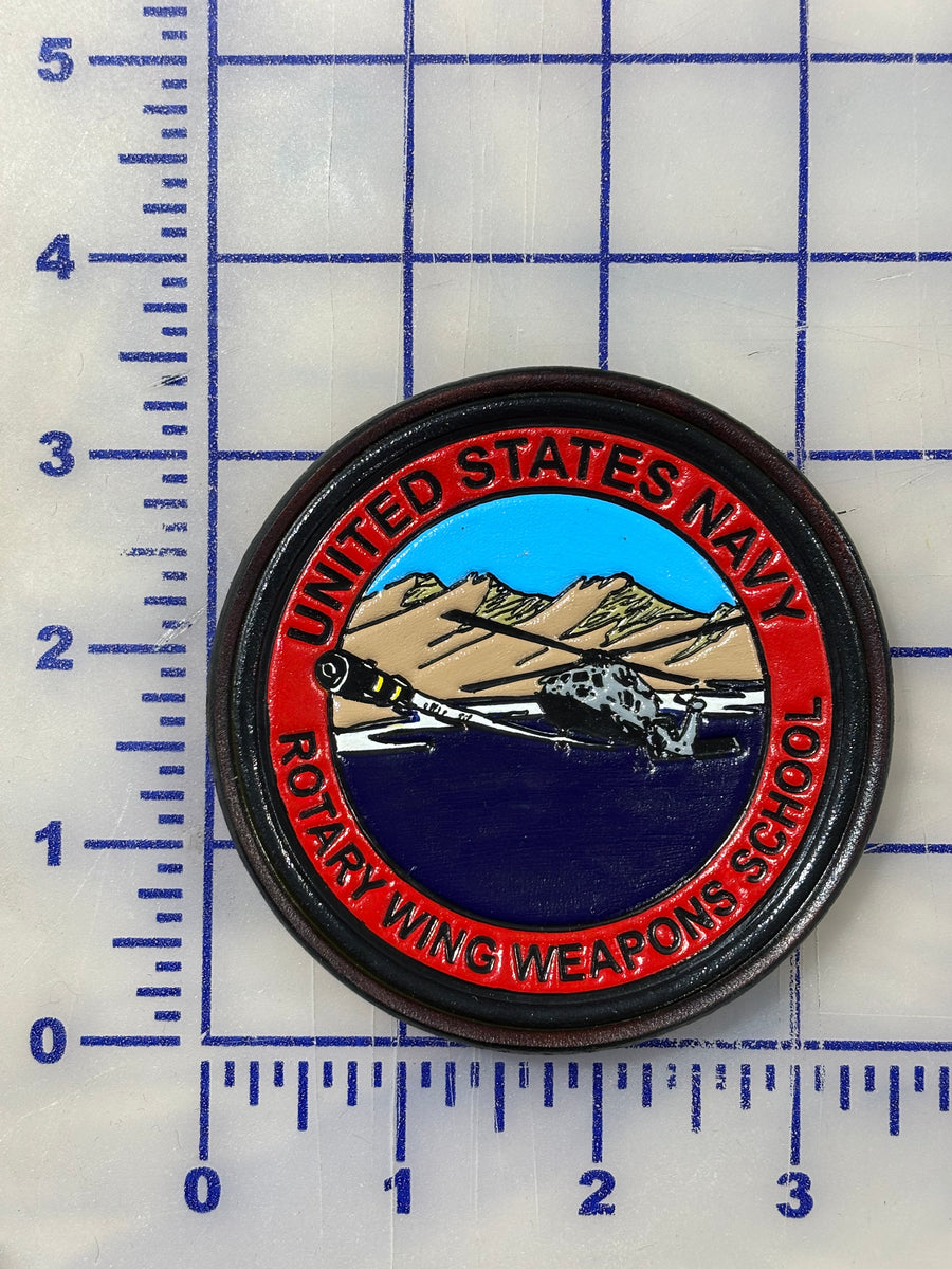Officially Licensed US Navy Rotary Wing Weapons School Leather Patch