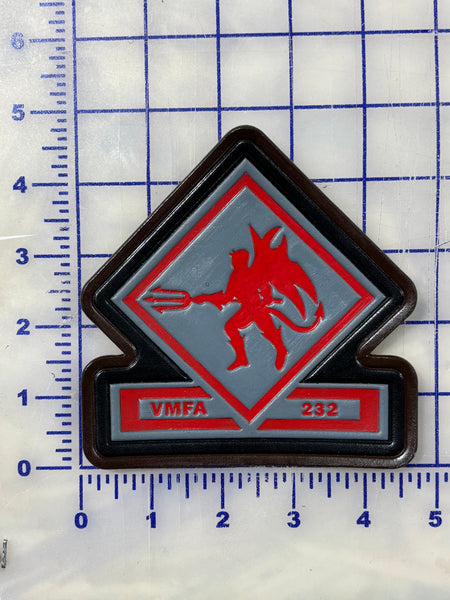 Officially Licensed USMC VMFA-232 Red Devils Leather Chest Patch