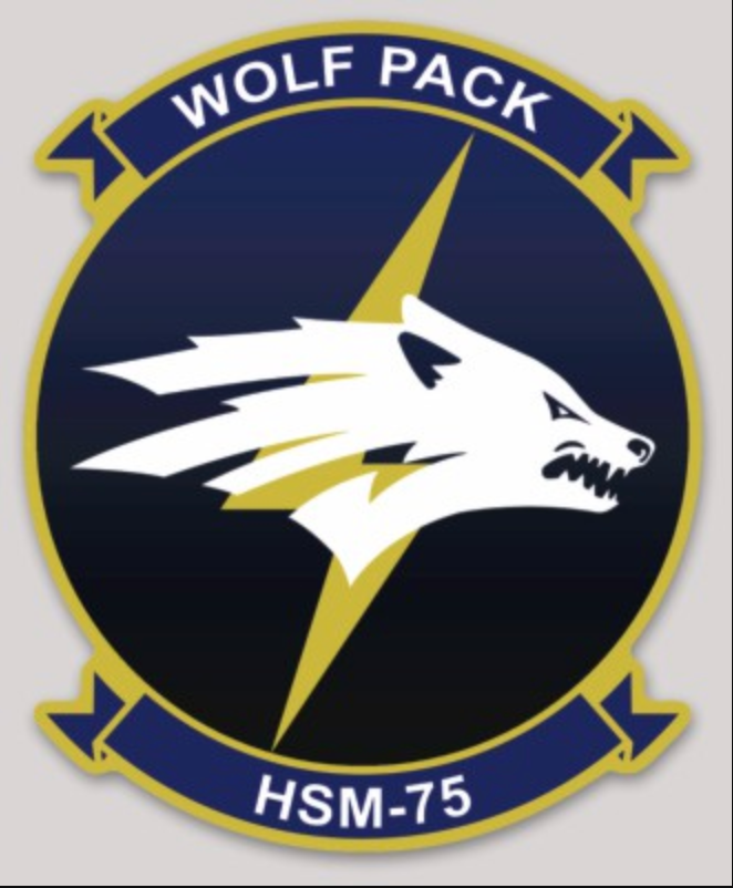Officially Licensed US Navy HSM-75 Wolf Pack Squadron Sticker
