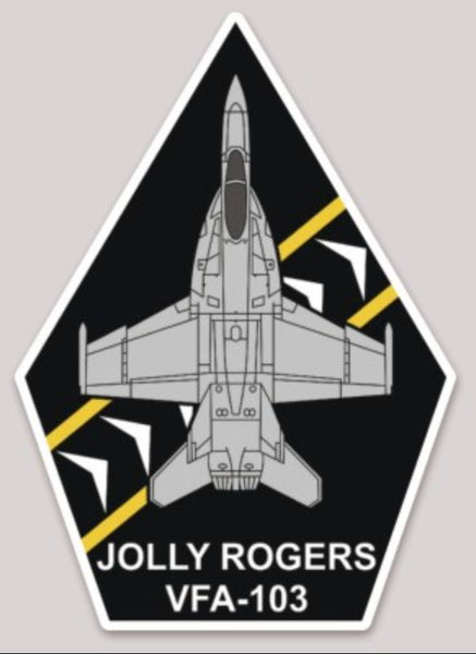 Officially Licensed US Navy VFA-103 Jolly Rogers F-18 Super Hornet sticker