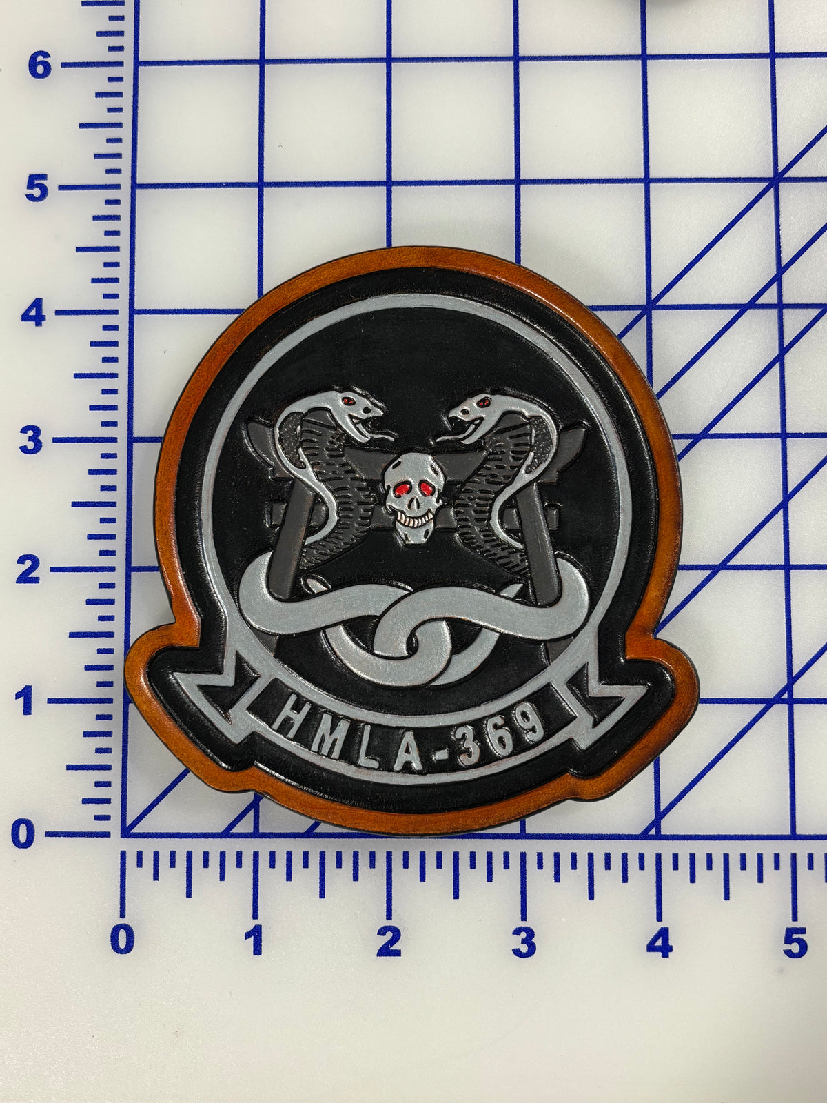 Officially Licensed USMC HMLA-369 Gunfighters Leather Patch