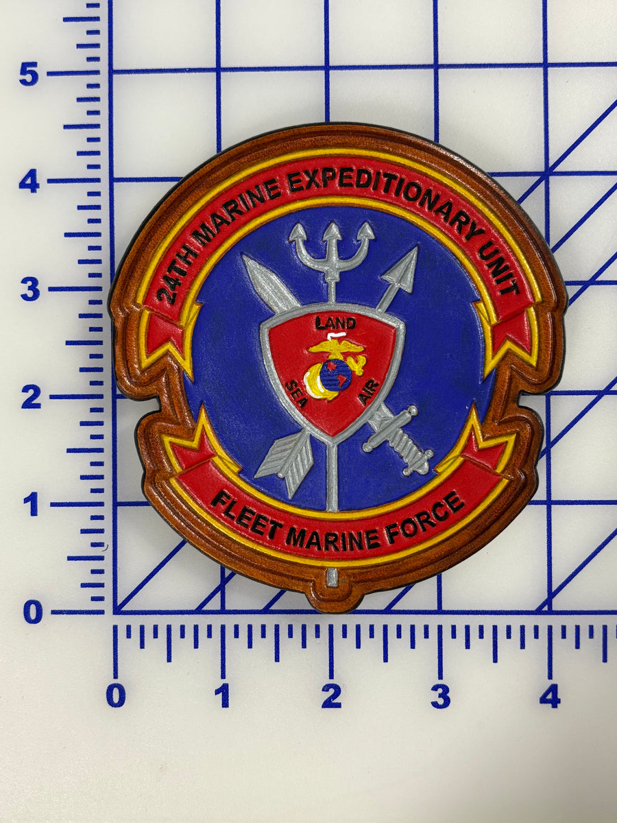 Officially Licensed USMC 24th MEU Leather Patch