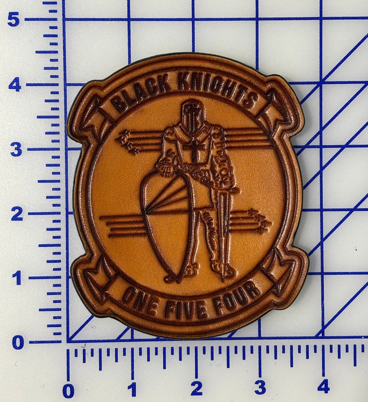 Officially Licensed US Navy VF-154 Black Knights Hand Painted Leather Patch
