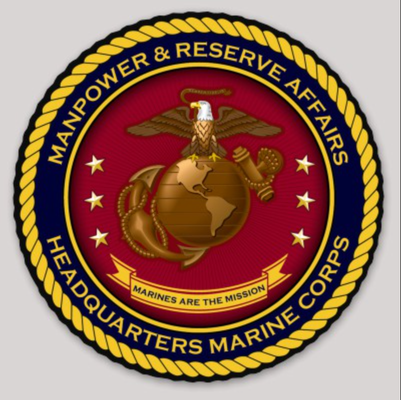 Officially Licensed USMC Quantico Headquarters Manpower & Reserve Affairs Sticker (Quantico)