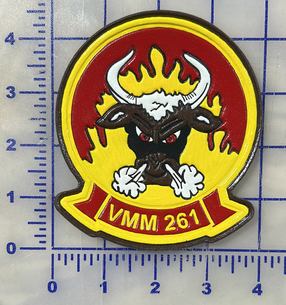 Officially Licensed USMC VMM-261 Raging Bulls Leather Patches