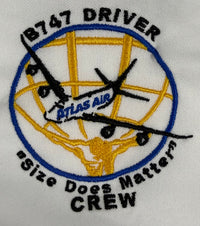 Atlas 747 Crew Polo Shirt "Size Does Matter"