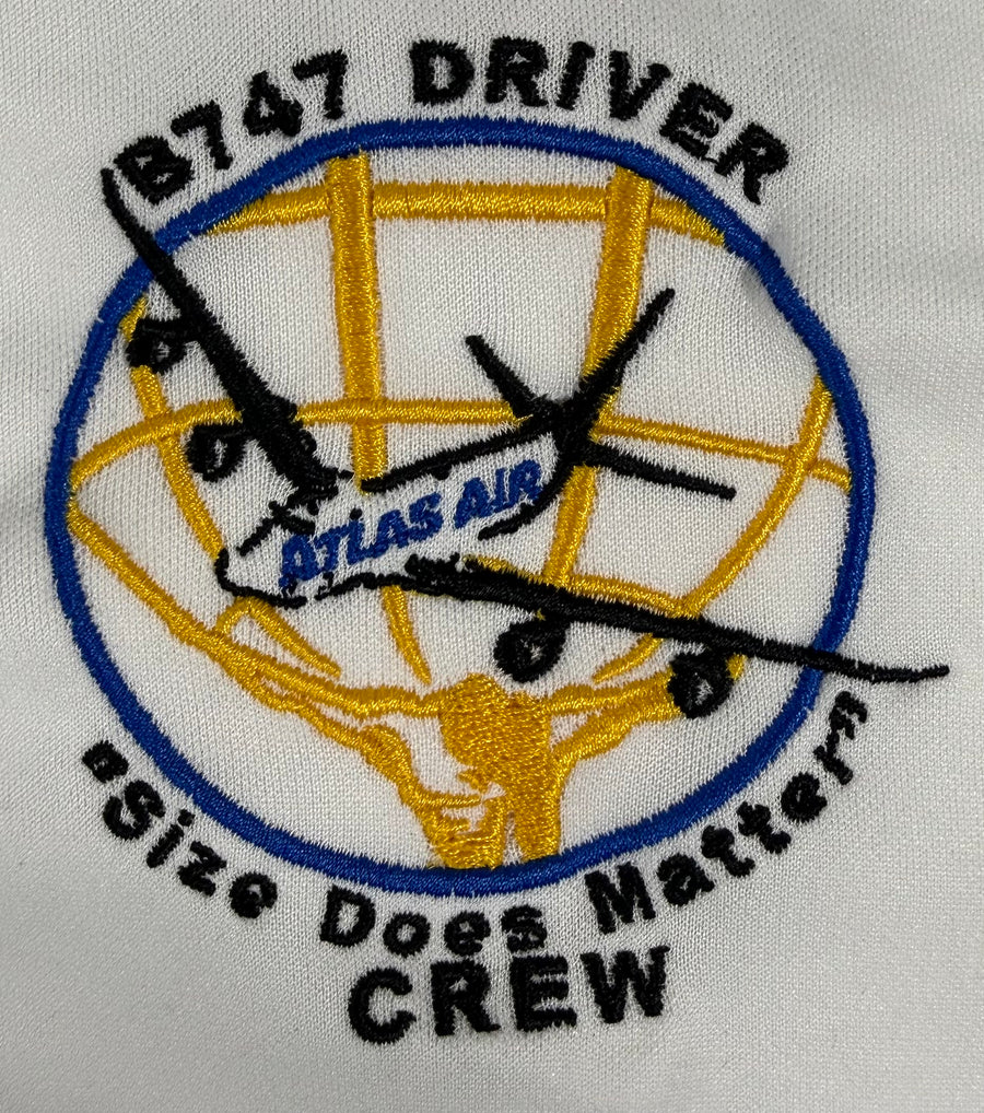 Atlas 747 Crew Polo Shirt "Size Does Matter"