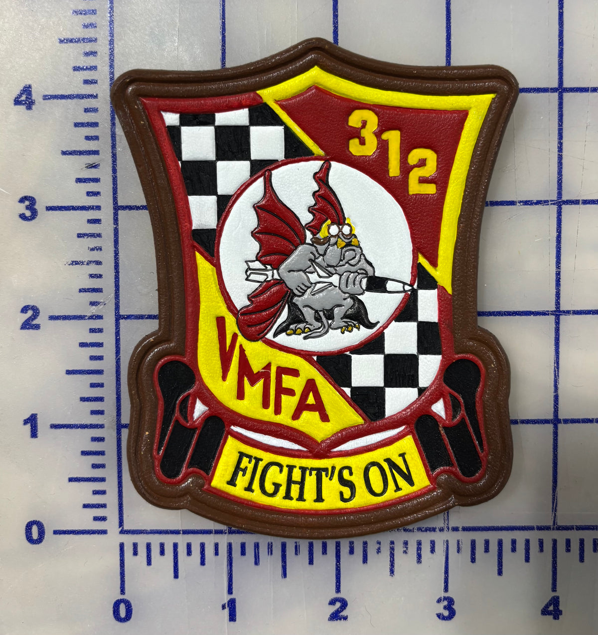 Officially Licensed USMC VMFA-312 Checkerboards Leather Squadron Patches