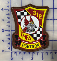Officially Licensed USMC VMFA-312 Checkerboards Leather Squadron Patches