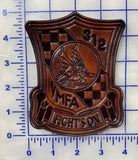 Officially Licensed USMC VMFA-312 Checkerboards Leather Squadron Patches