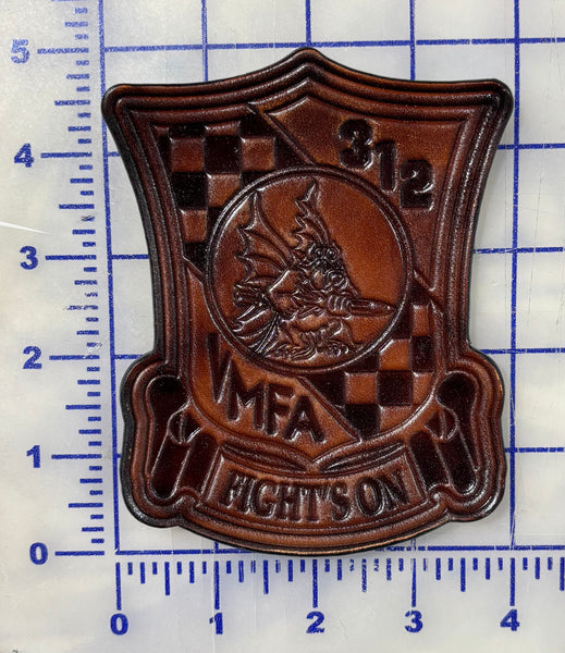 Officially Licensed USMC VMFA-312 Checkerboards Leather Squadron Patches