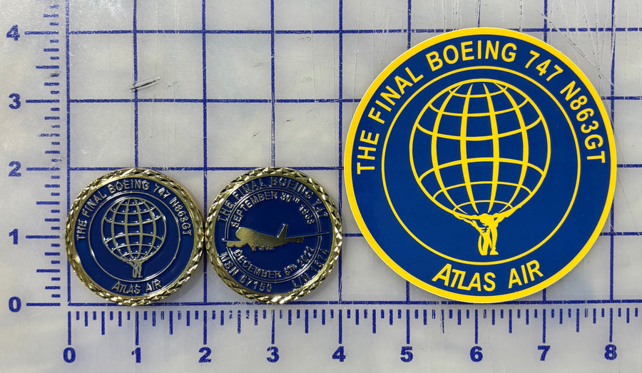 The Final 747 Atlas Coin and Sticker