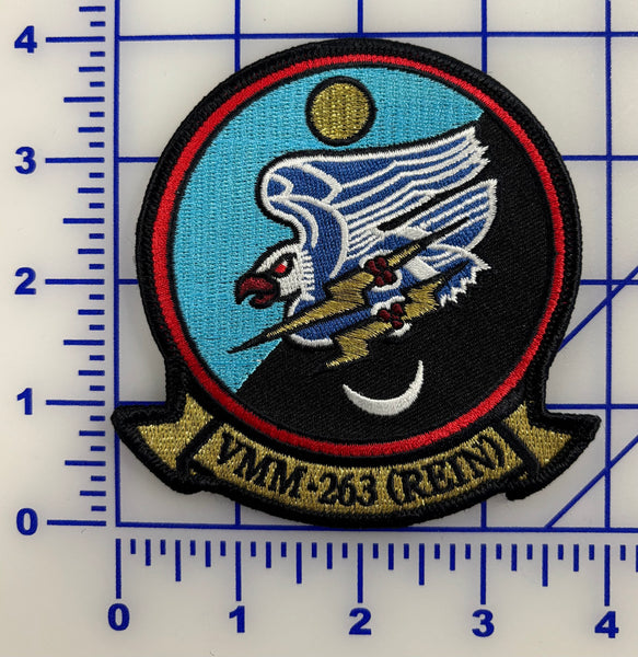 Officially Licensed USMC VMM-263 (REIN) Metallic Gold Detail Squadron Patch