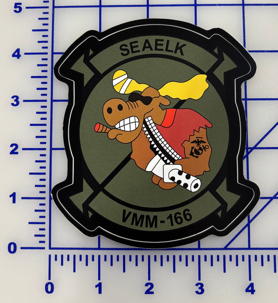 Officially Licensed USMC VMM-166 Seaelk Party Moose Sticker