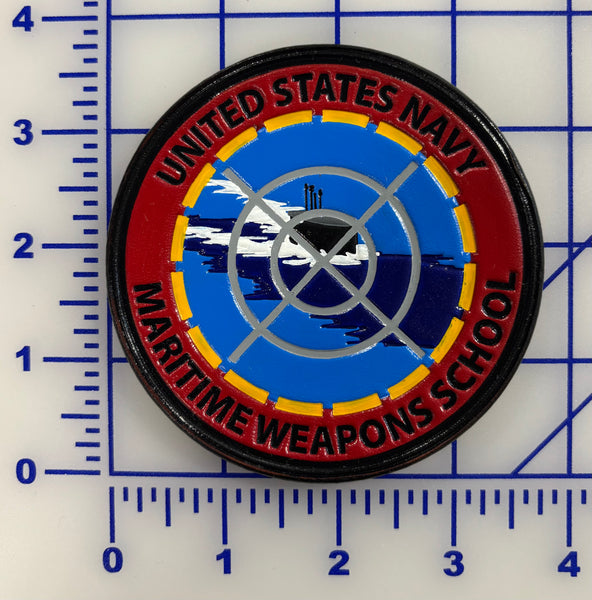 Officially Licensed US Navy Maritime Weapons School leather patch