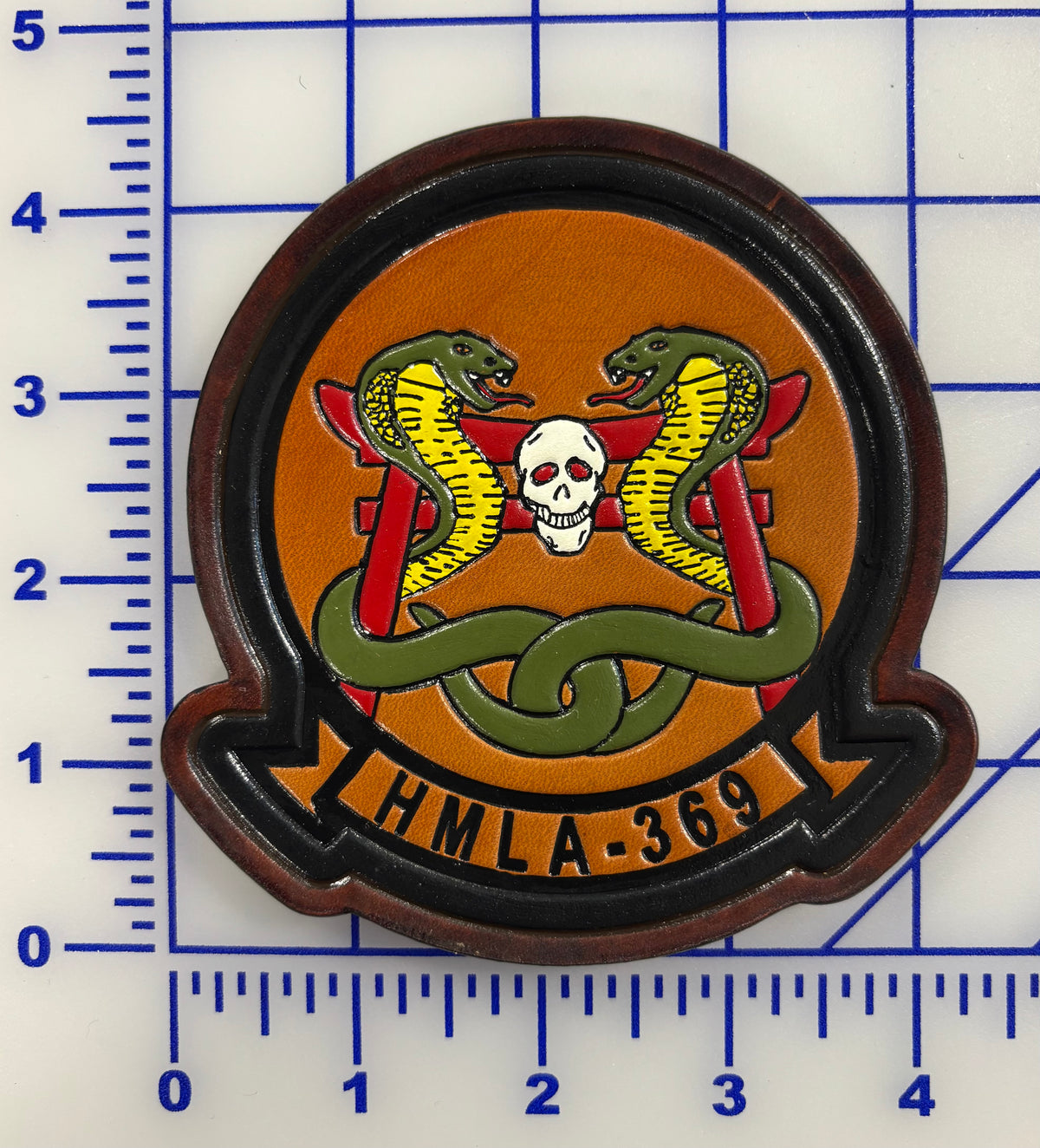 Officially Licensed USMC HMLA-369 Gunfighters Leather Patch