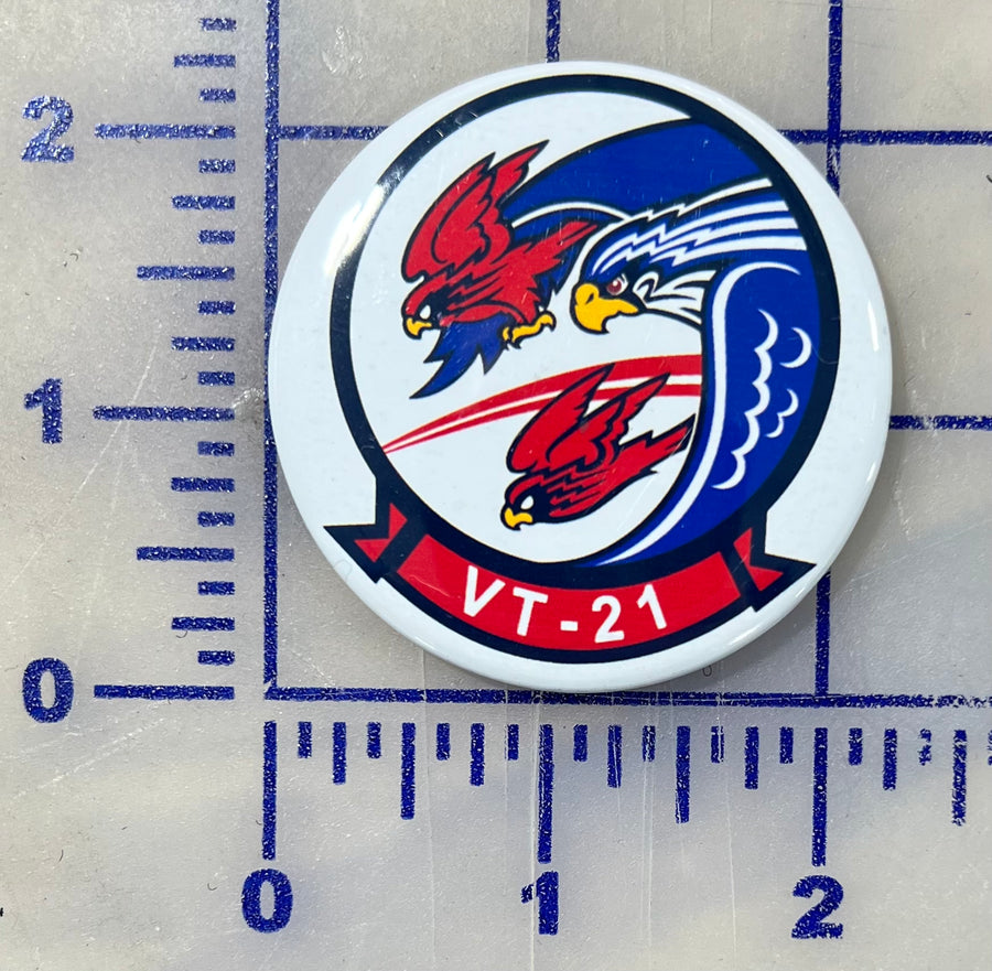 Officially Licensed US Navy VT-21 Redhawks Button