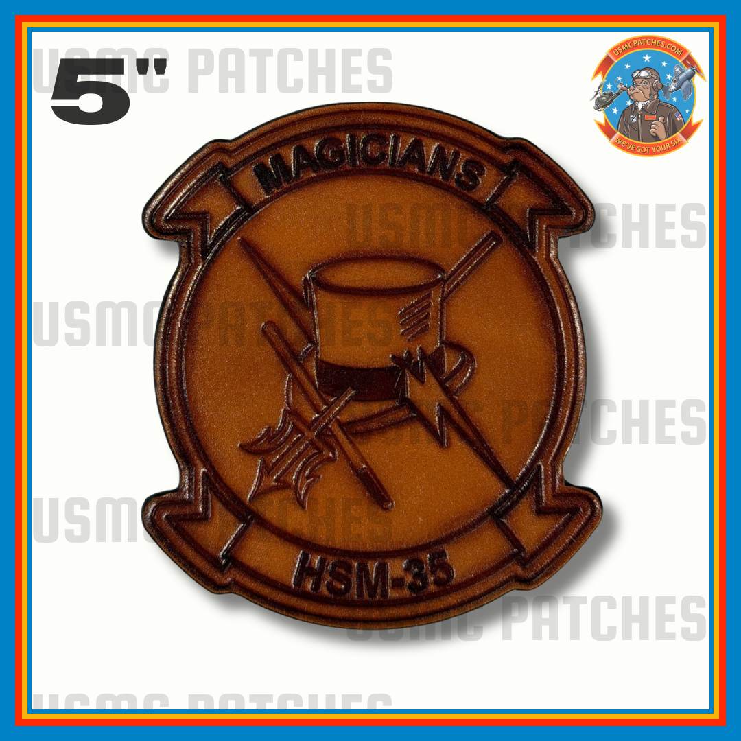 Officially Licensed US Navy HSM-35 Magicians Squadron Leather Patch