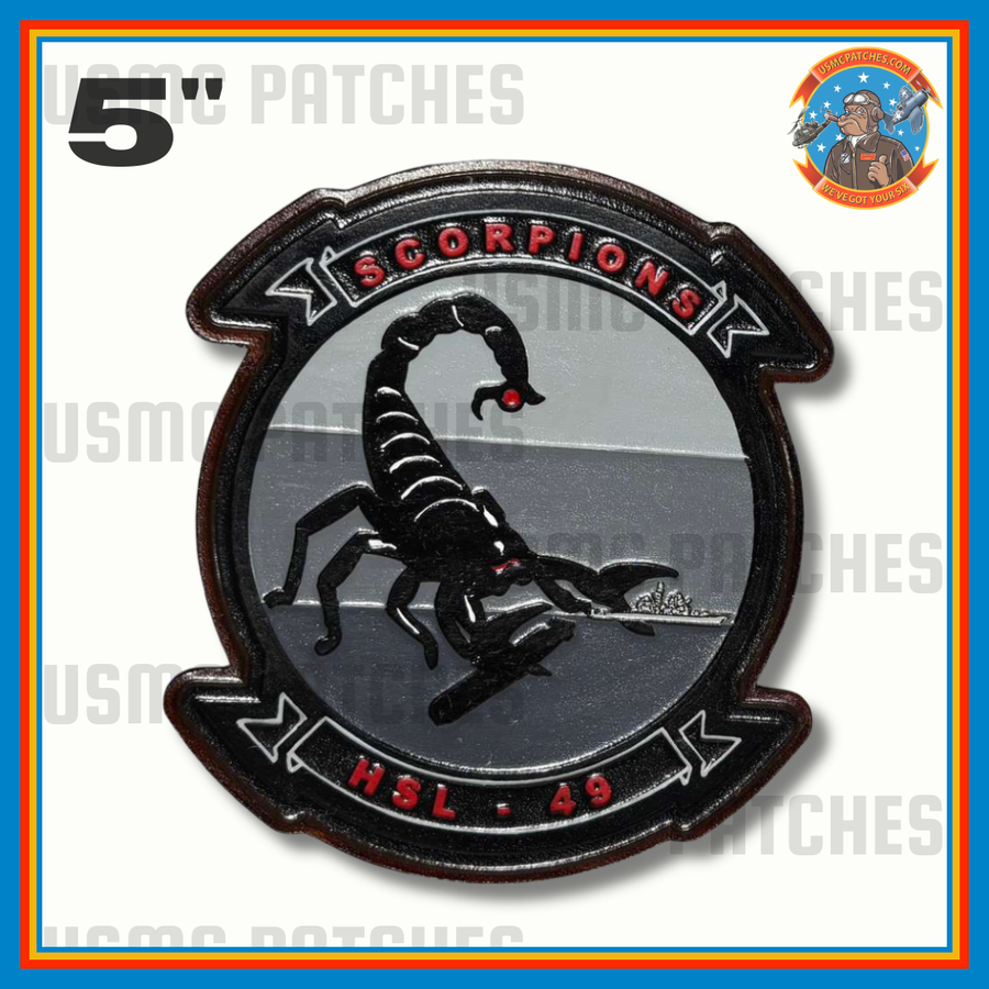 Officially Licensed US Navy HSL-49 Scorpions Squadron Leather Patch