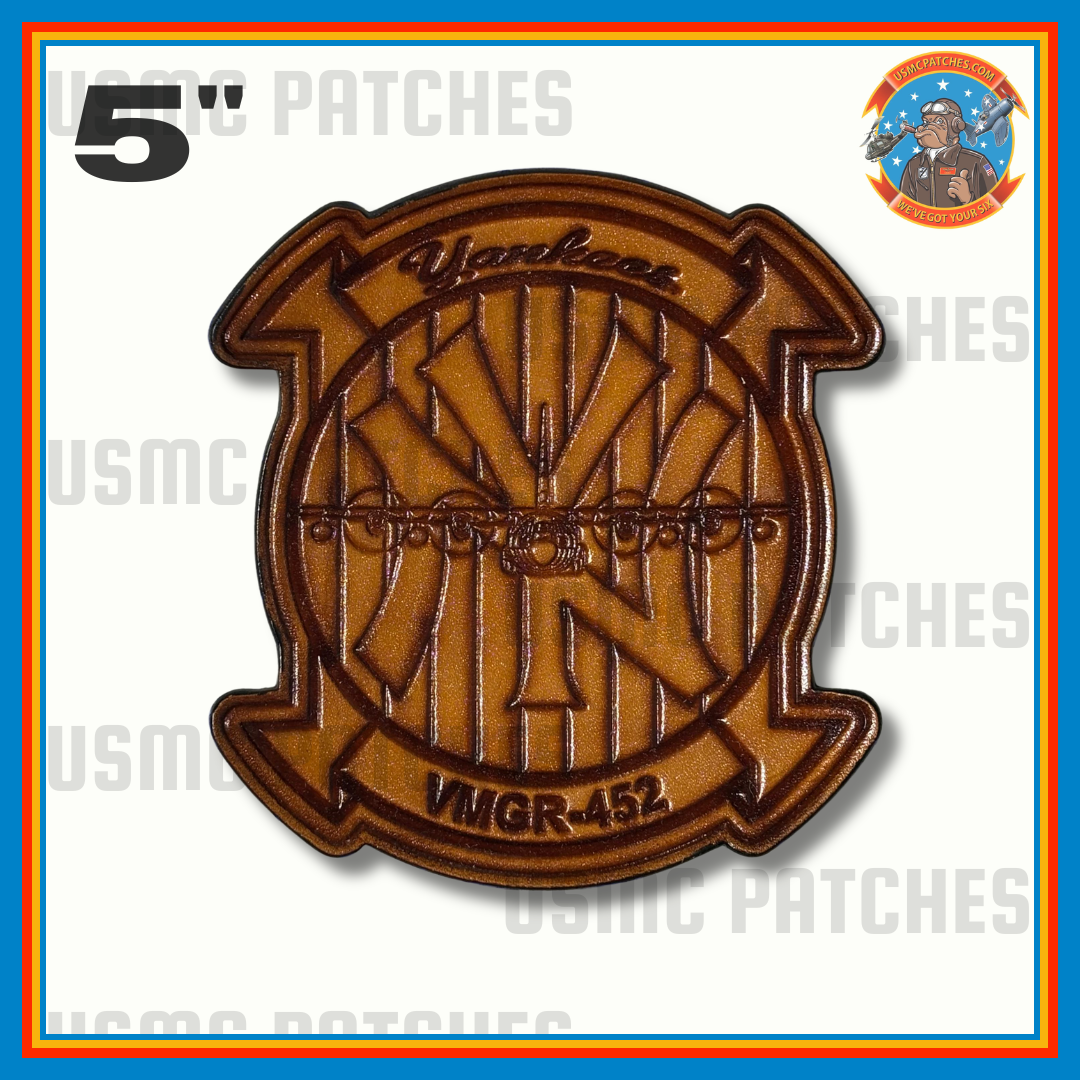 Officially Licensed USMC VMGR-452 Yankees Squadron Leather Patch