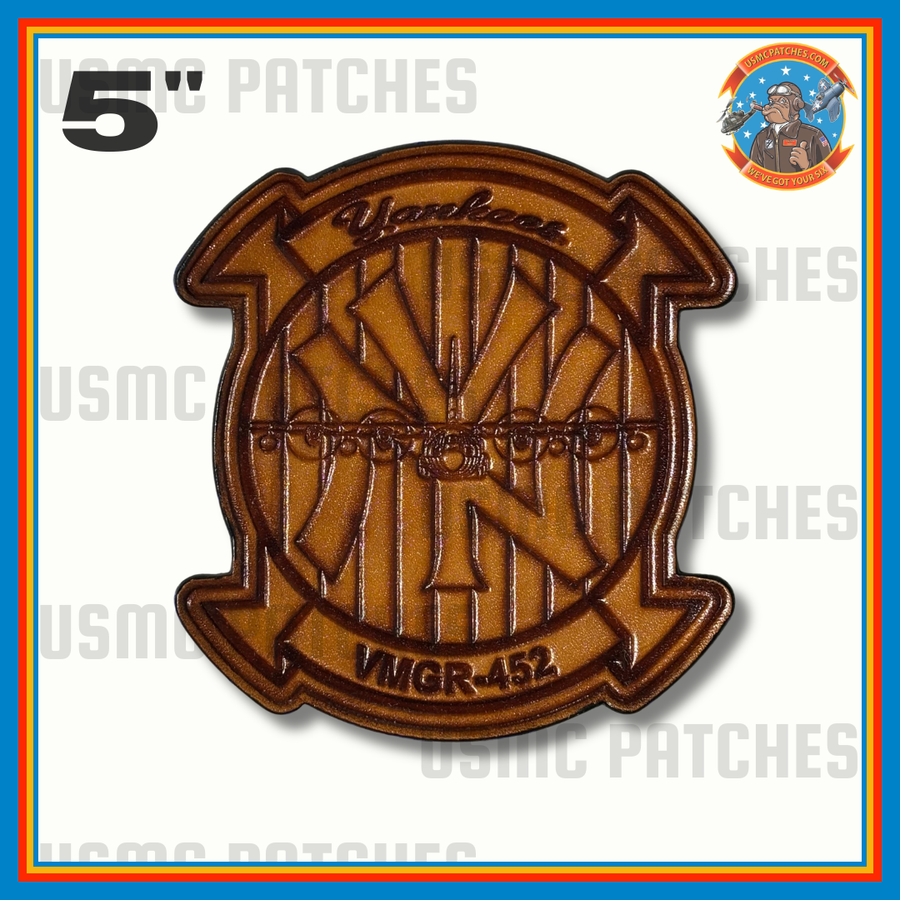 Officially Licensed USMC VMGR-452 Yankees Squadron Leather Patch