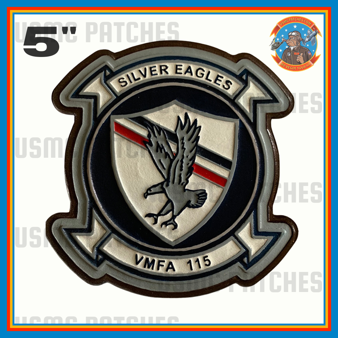 Officially Licensed USMC VMFA-115 Silver Eagles Leather Patch