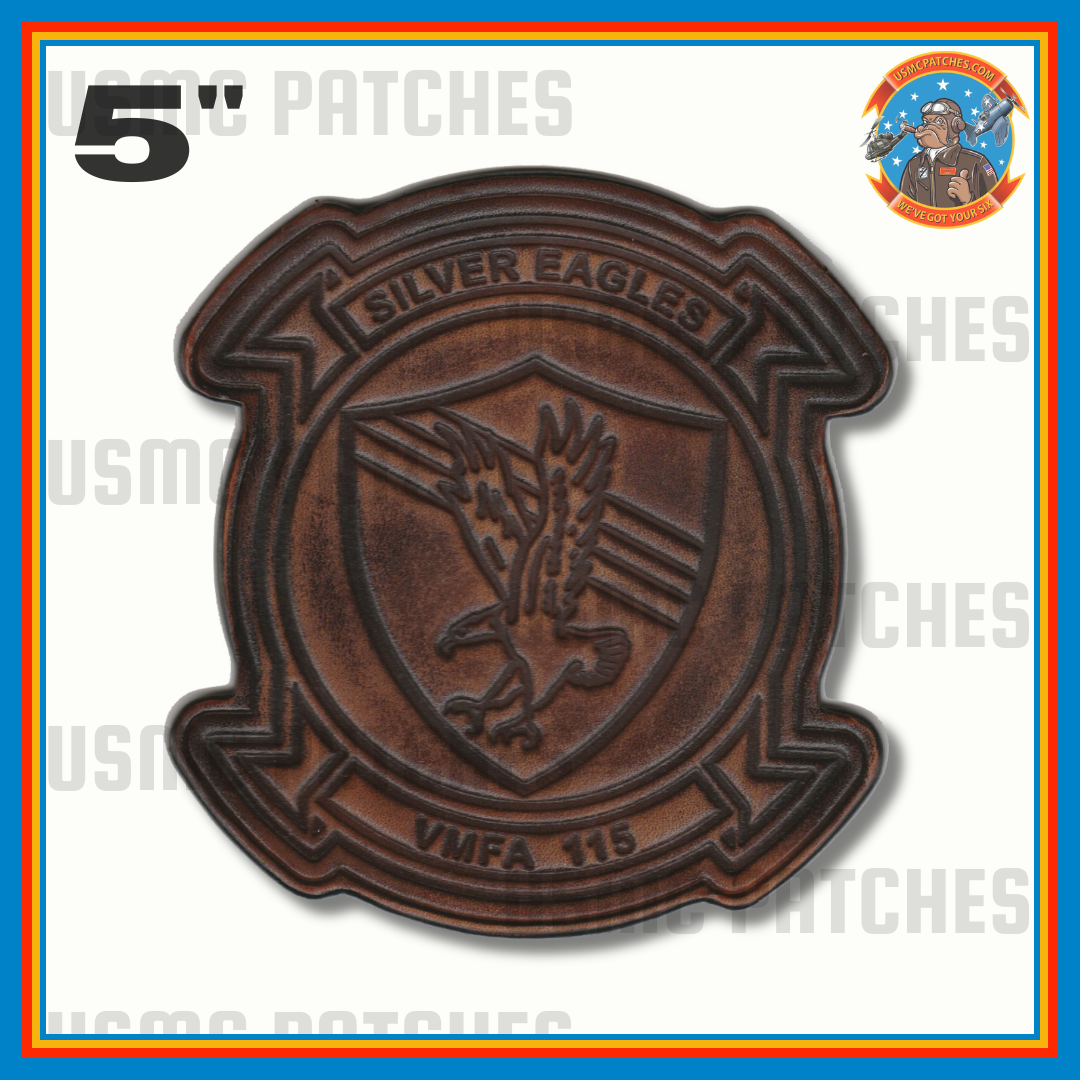 Officially Licensed USMC VMFA-115 Silver Eagles Leather Patch