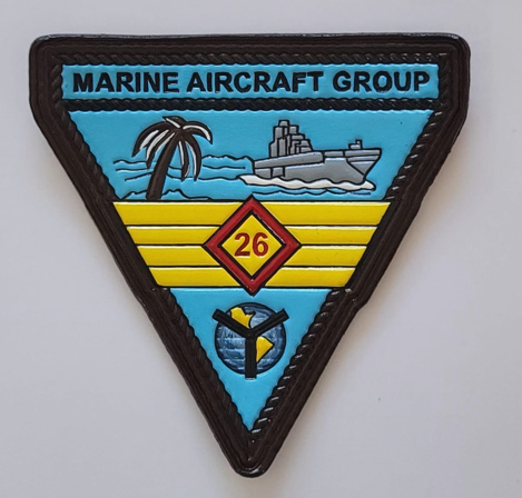 Officially Licensed Marine Aircraft Group MAG-26 leather patch