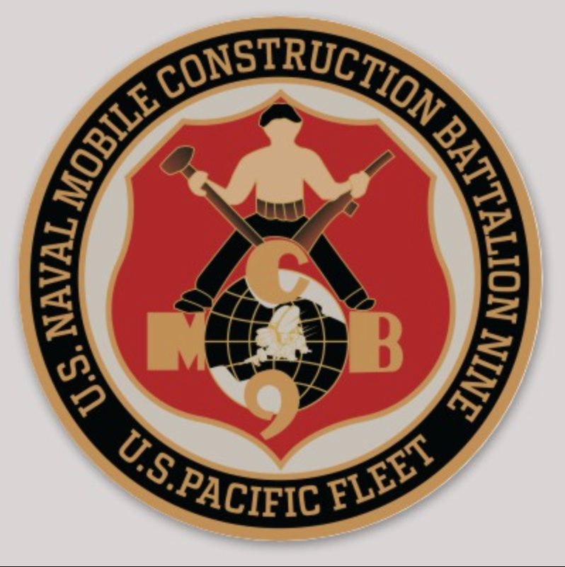 Officially Licensed Mobile Construction Battalion Seabees MCB-9 Sticker (Mobile)