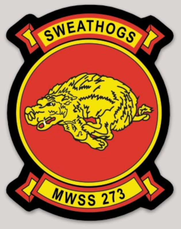 Officially Licensed USMC MWSS-273 Sweathogs Sticker