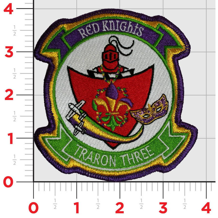 Official VT-3 Red Knights Mardi Gras Patches and Name Tags