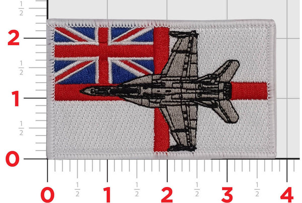 Official British Royal Navy Ensign with F-18 Super Hornet Patch
