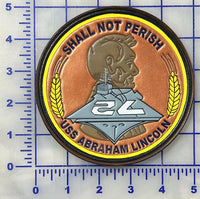 Officially Licensed US Navy USS Abraham Lincoln CVN-72 Hand Painted Leather Patch