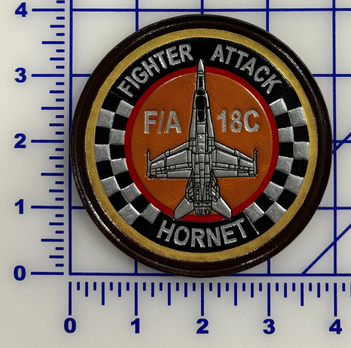 Official VMFA-312 Checkerboards F-18C Hornet Leather Shoulder Patch