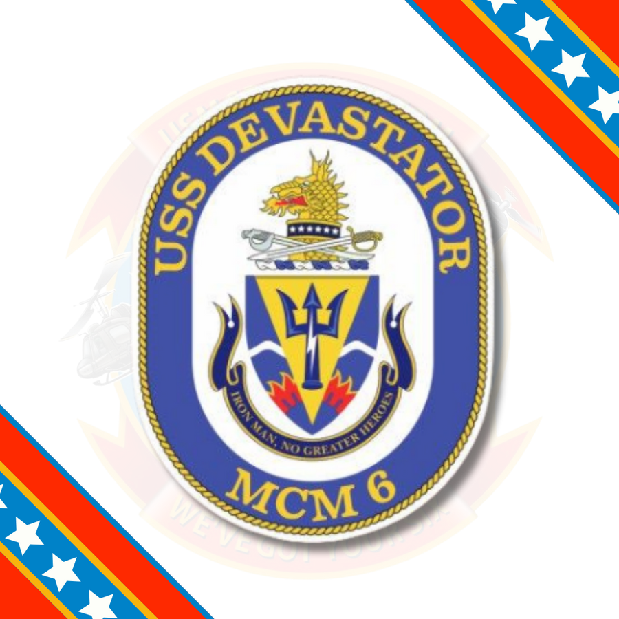 Officially Licensed US Navy USS Devastator MCM-6 Sticker