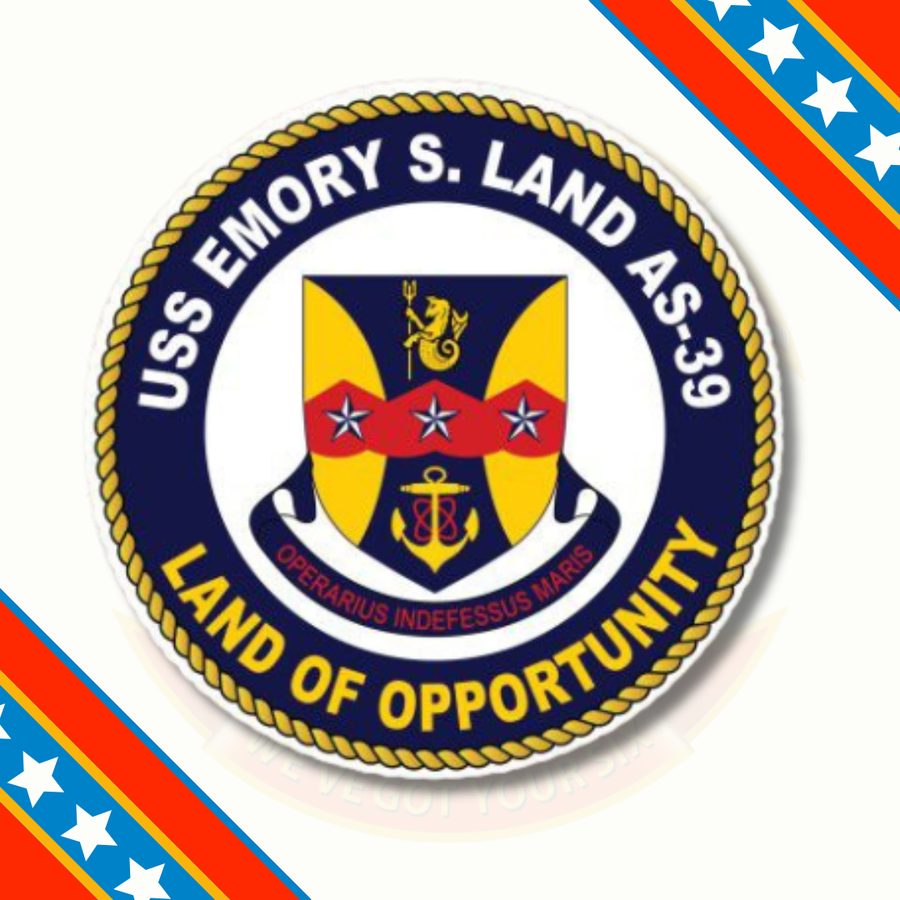 Officially Licensed US Navy USS Emory S. Land AS-39 Sticker (Land)