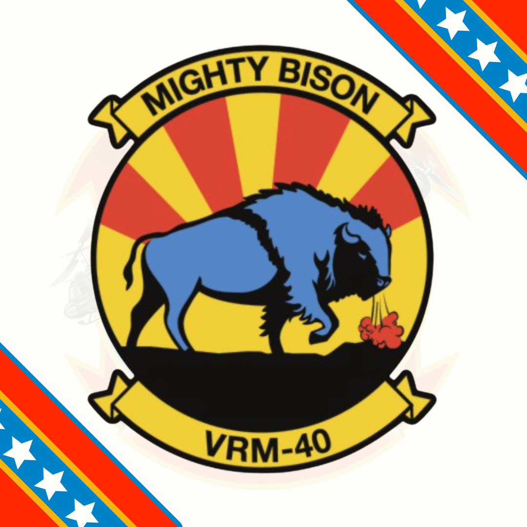 Officially Licensed US Navy VRM-40 Mighty Bisons Squadron Sticker
