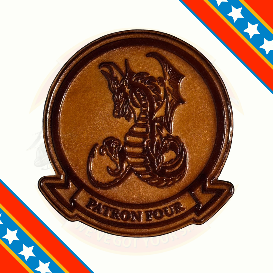 Officially Licensed US Navy VP-4 Skinny Dragons Leather Squadron Patch