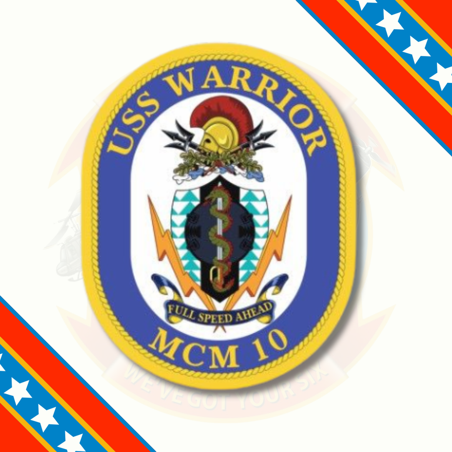 Officially Licensed US Navy USS Warrior MCM-10 Sticker