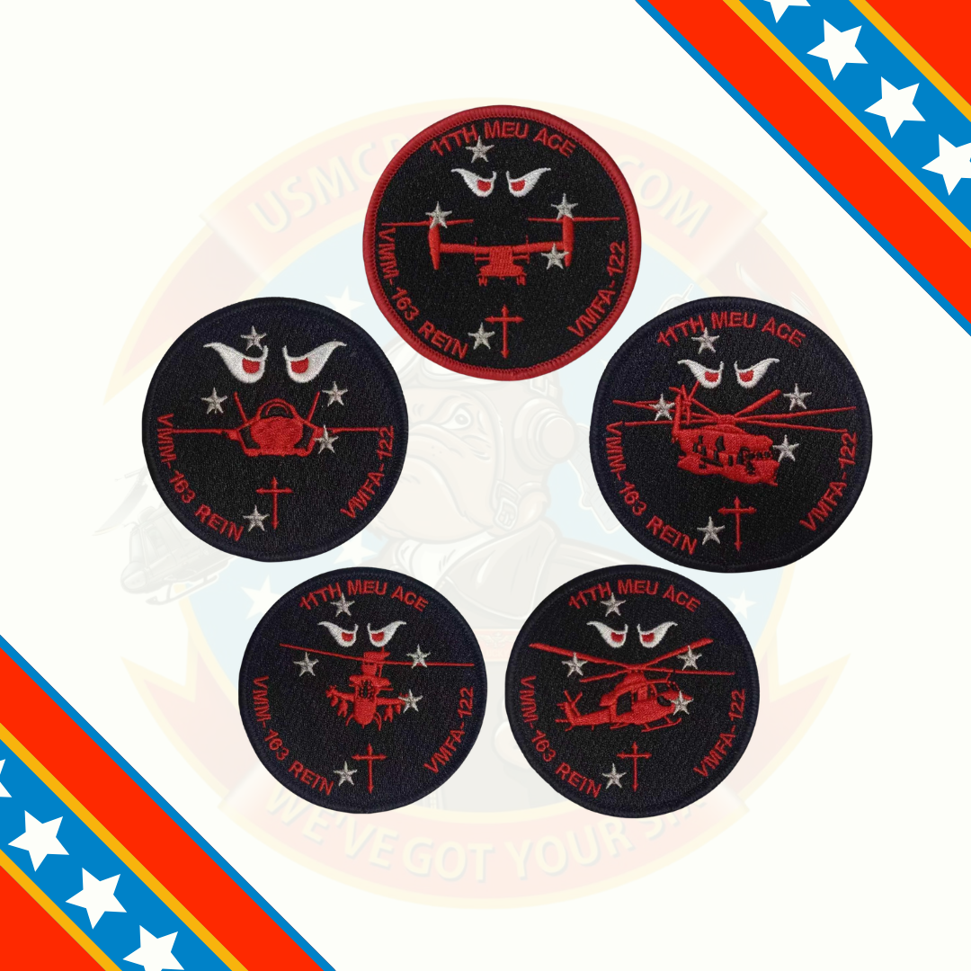 Official VMM-163 REIN 11th MEU ACE Aircraft Shoulder Patches
