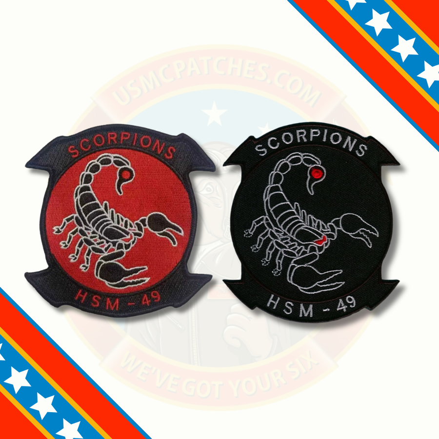 Officially Licensed US Navy HSM-49 Scorpions Squadron Patches