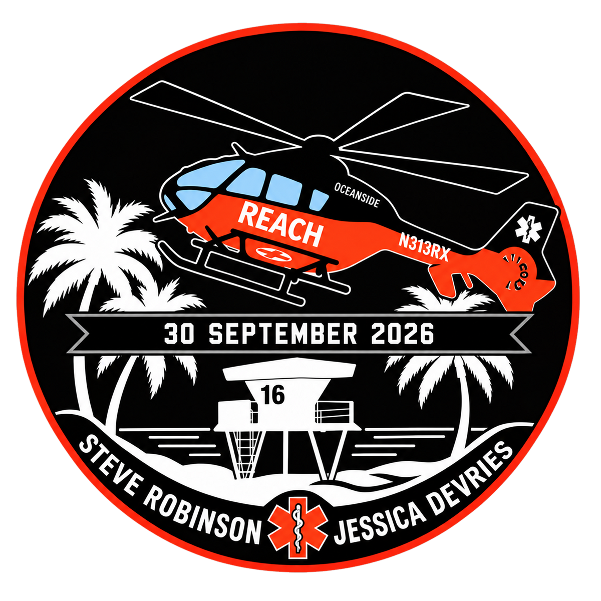 Official Reach 16 Robinson & Devries Memorial Patch and Sticker