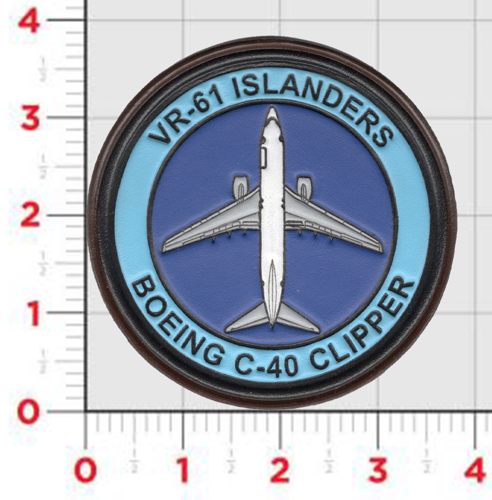 Official VR-61 Islanders Boeing C-40 Clipper Leather Shoulder Patch