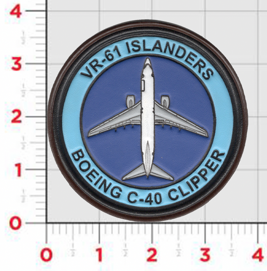 Official VR-61 Islanders Boeing C-40 Clipper Leather Shoulder Patch