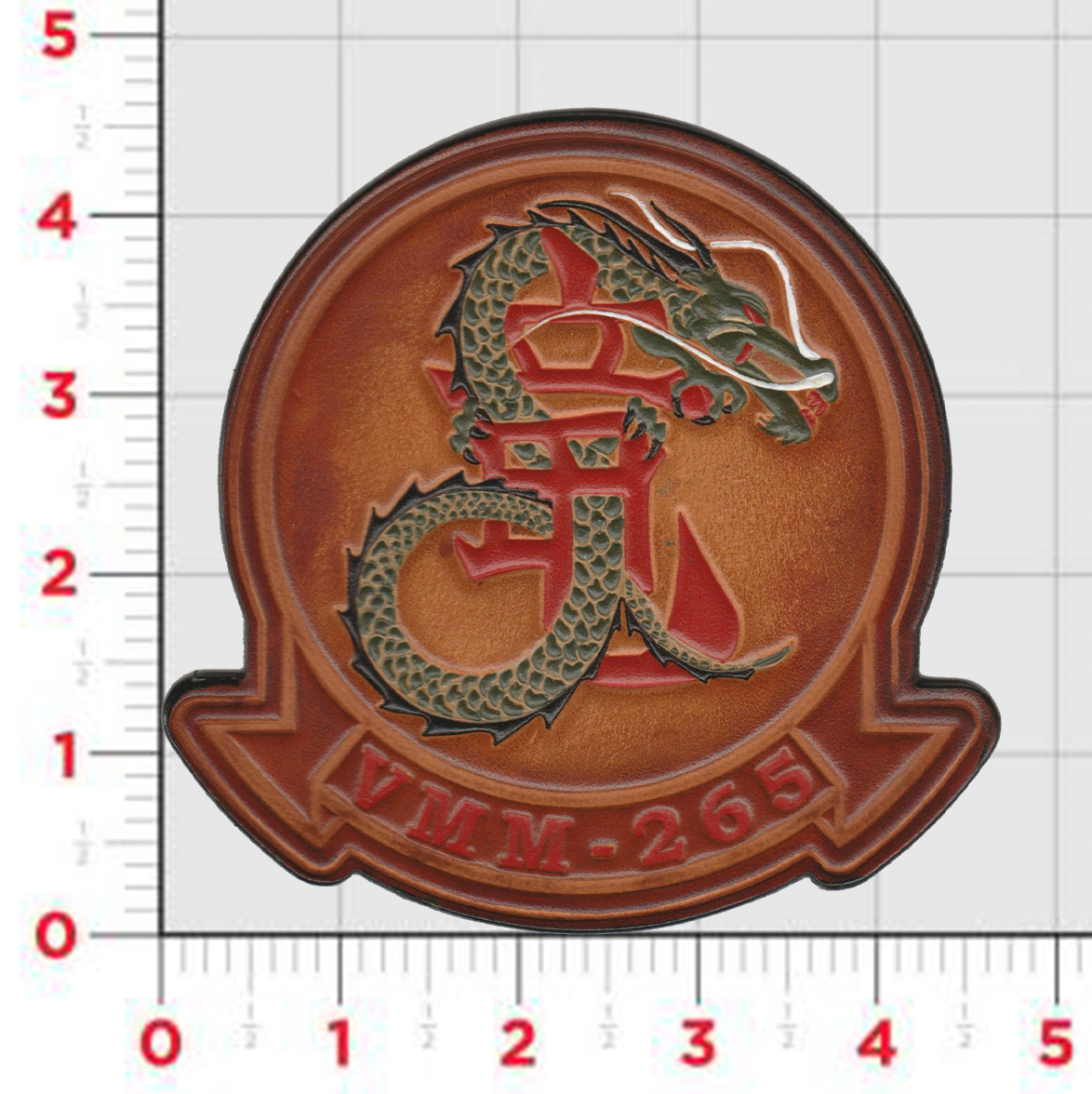 Officially Licensed USMC VMM-265 Leather Patches