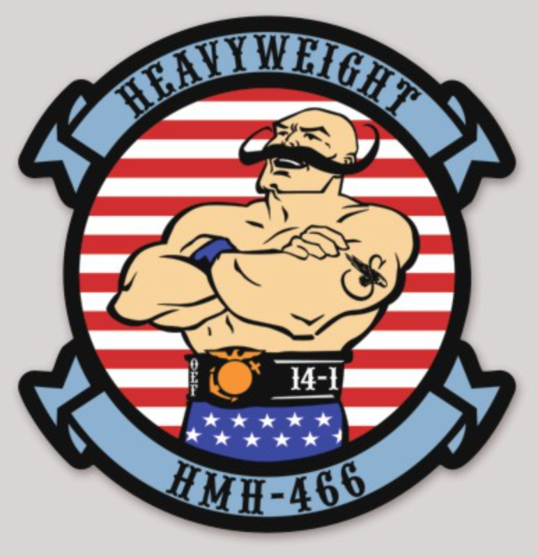 Official HMH-466 Wolfpack Heavyweight 14-1 Sticker