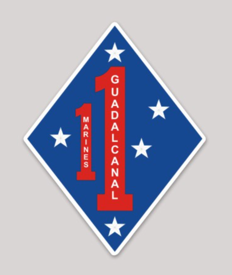 Officially Licensed USMC 1st Marines 1st MARDIV Sticker