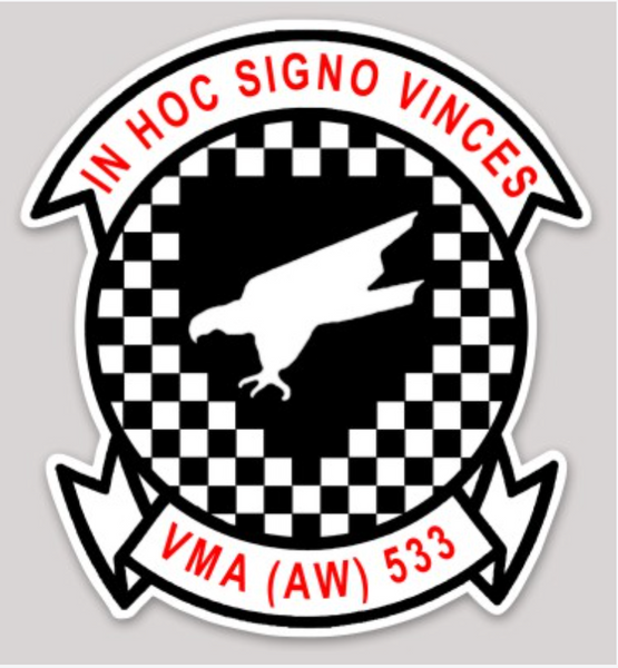 Officially Licensed USMC VMA(AW) 533 Hawks Sticker