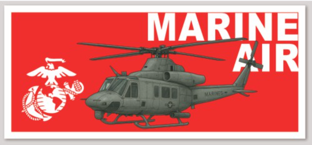 Officially Licensed USMC Marine Air UH-1Y Venom Sticker