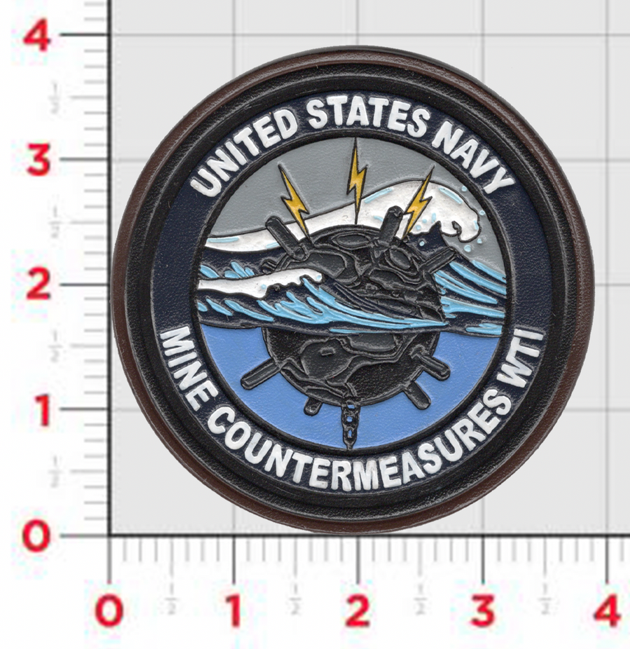 Officially Licensed US Navy Mine Counter Measures WTI Leather Patch (M)